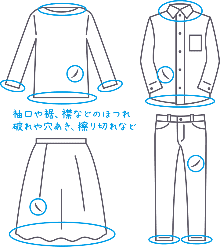 破れた部分の補修について