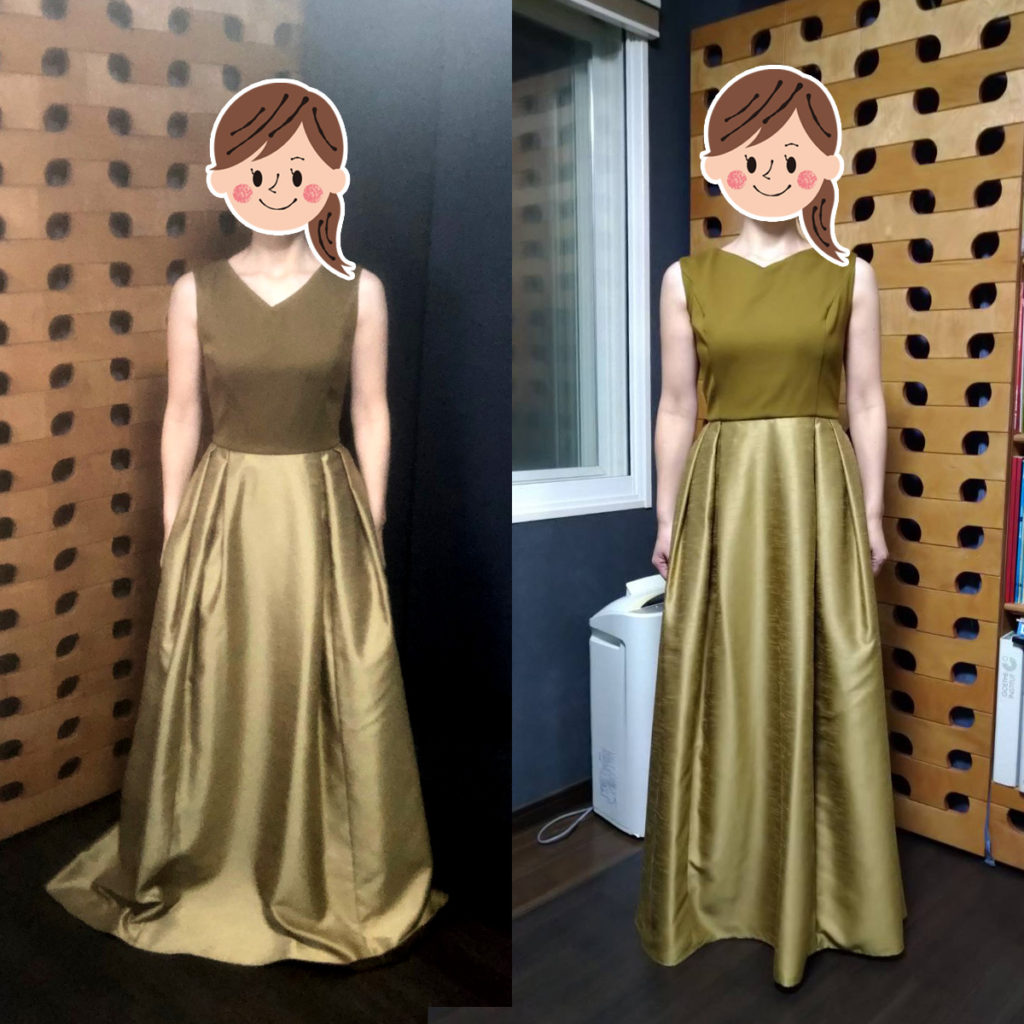ドレス仕上がり比較