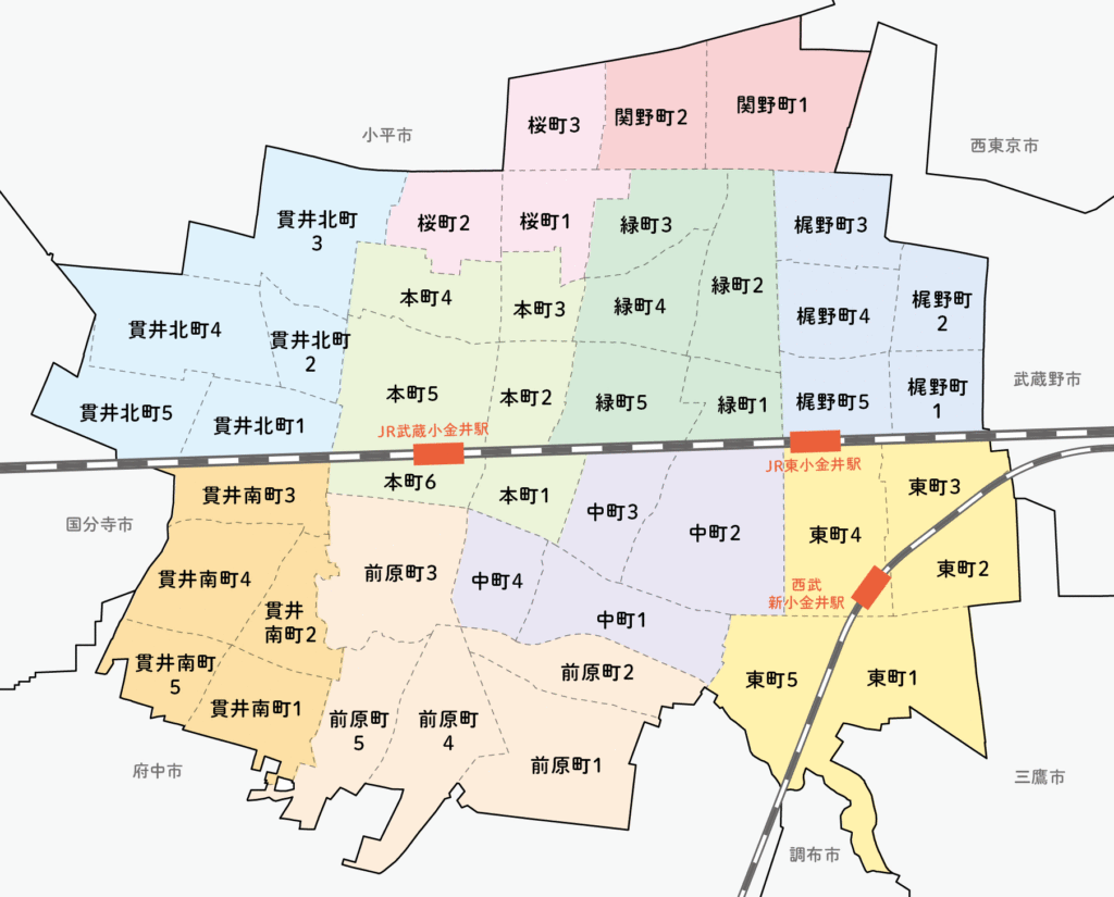 小金井市マップ